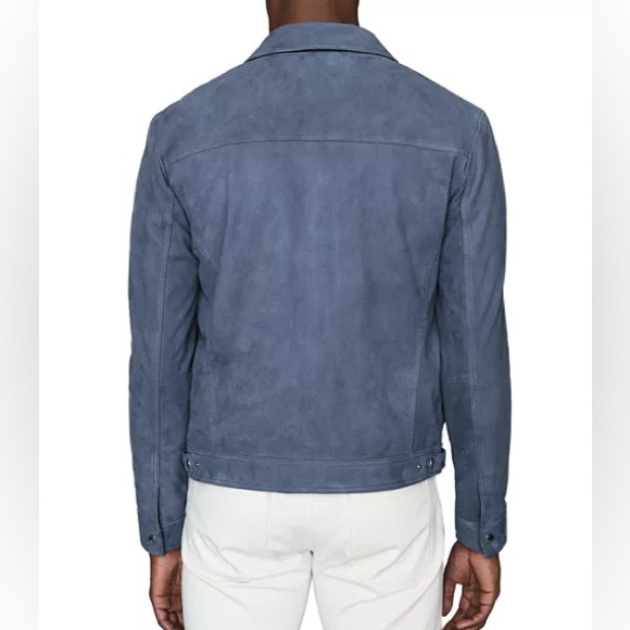 Reiss BLUE Suede Jacket in Large - Picture 3 of 14